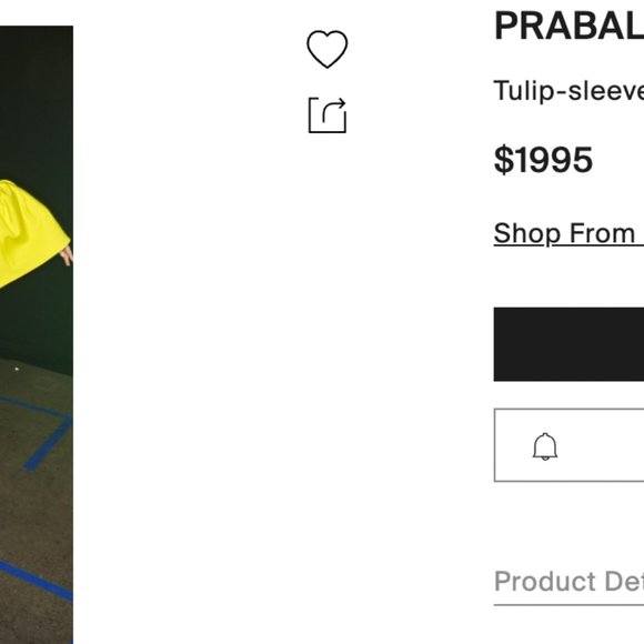 *SOLD* Prabal Gurung Tulip-sleeve Crepe Blazer In Yellow ss19 - Picture 7 of 11